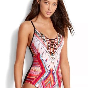 Seafolly Vibrant Patterned One-Piece Swimsuit